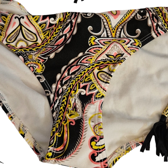 NINETY SIX DEGREES NWT BIKINI SWIMSUIT WOMAN'S LARGE HIPPIE PRINT WITH TASSELS - Picture 5 of 8
